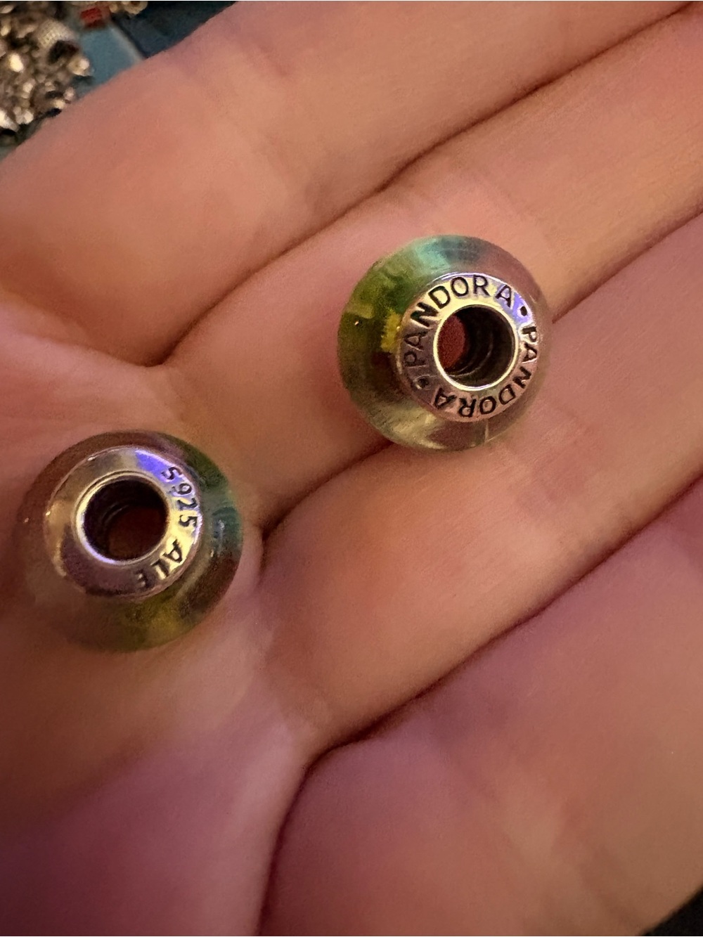 Pair of Pandora charms, one has slight defect - Picture 2 of 3